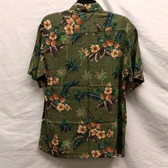Moda Campia  Hawaiian Tropical Shirt Medium Pineapple,Hibiscus and Palm Trees - Picture 5 of 6